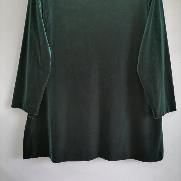 R&M Richards By Karen Kwong Womens Green  3/4 Sleeve Velvet Blouse Top Size 16 - Picture 3 of 8